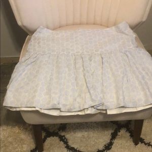 JCrew cotton eyelet striped lined skirt, size 14